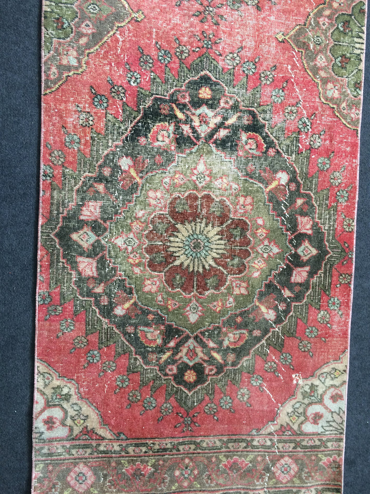 Turkish Runner Rug 3' x 12' Hand-Knotted reverse