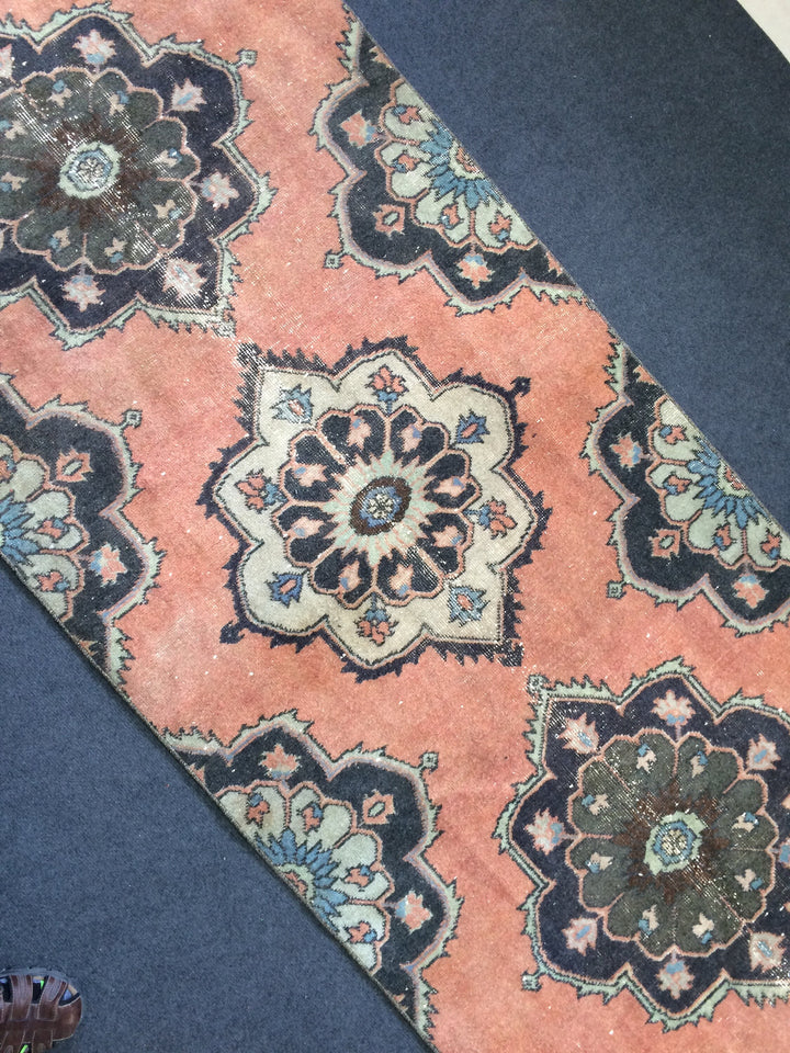 Turkish Runner Rug 3' 2" x 11' 5" Hand-Knotted pattern