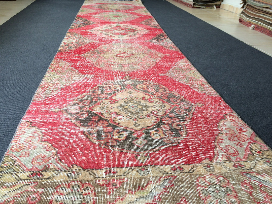 Turkish Runner Rug 2' 11" x 12' Hand-Knotted