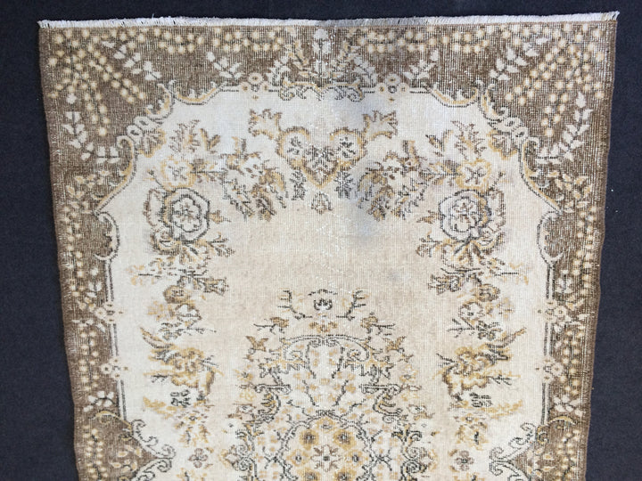Rust Turkish Runner Rug 4' x 6' 11" Hand-Knotted reverse