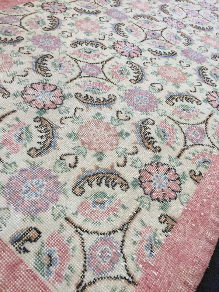 Turkish Oushak Rug 2'7" x 9'10" Hand-Knotted field