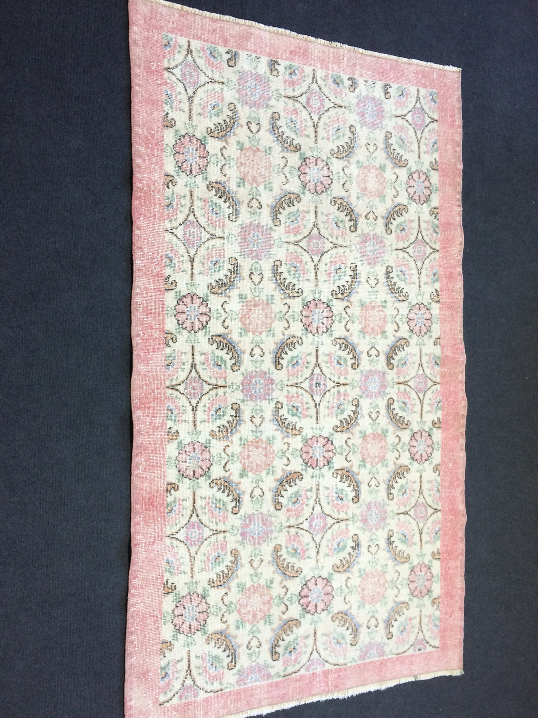 Turkish Oushak Rug 2'7" x 9'10" Hand-Knotted reverse