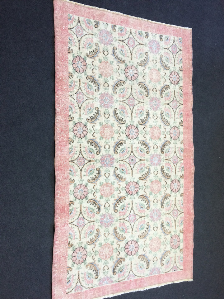 Turkish Oushak Rug 2'7" x 9'10" Hand-Knotted reverse