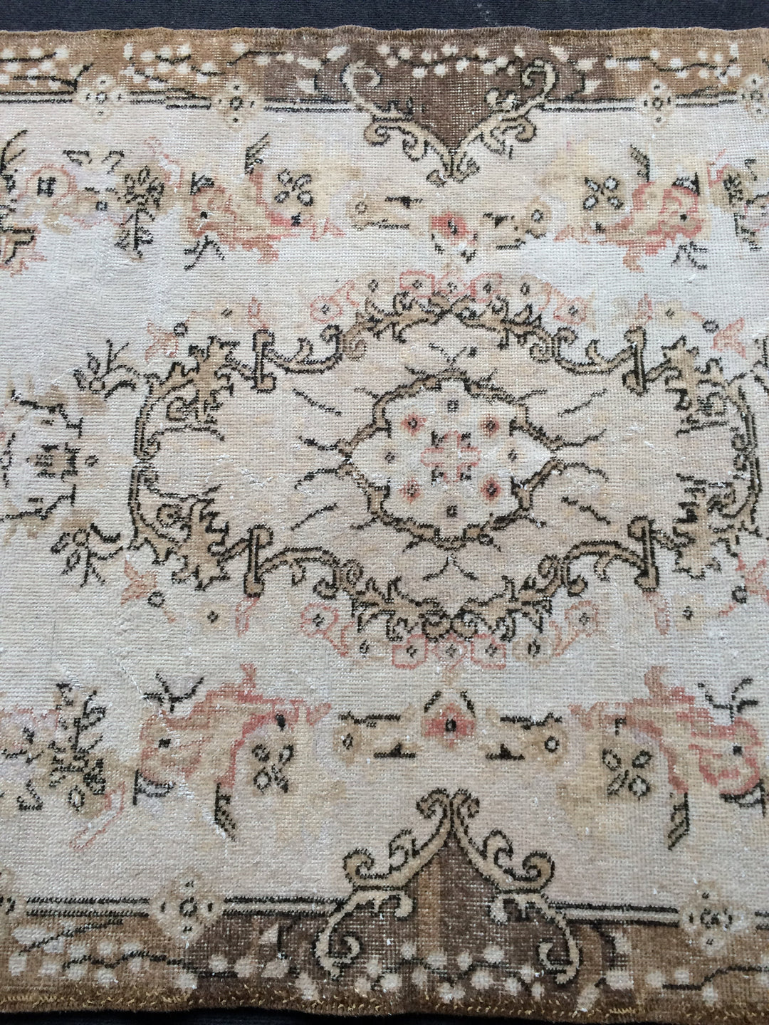 Rust Turkish Runner Rug 4' x 6' Hand-Knotted reverse