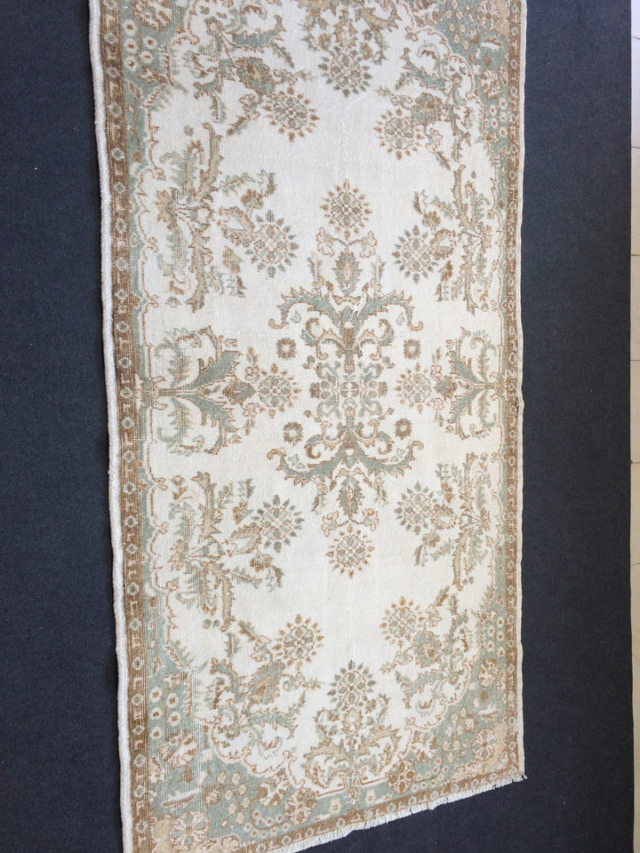 Rust Turkish Oushak Rug 2'7" x 10'1" Hand-Knotted field