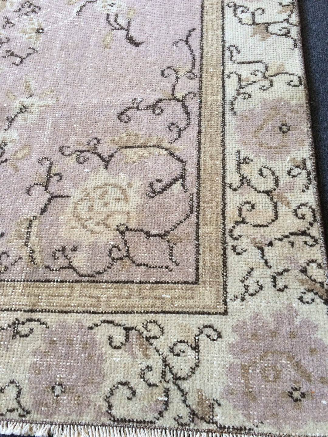 Rust Turkish Oushak Rug 2'8" x 9'11" Hand-Knotted texture
