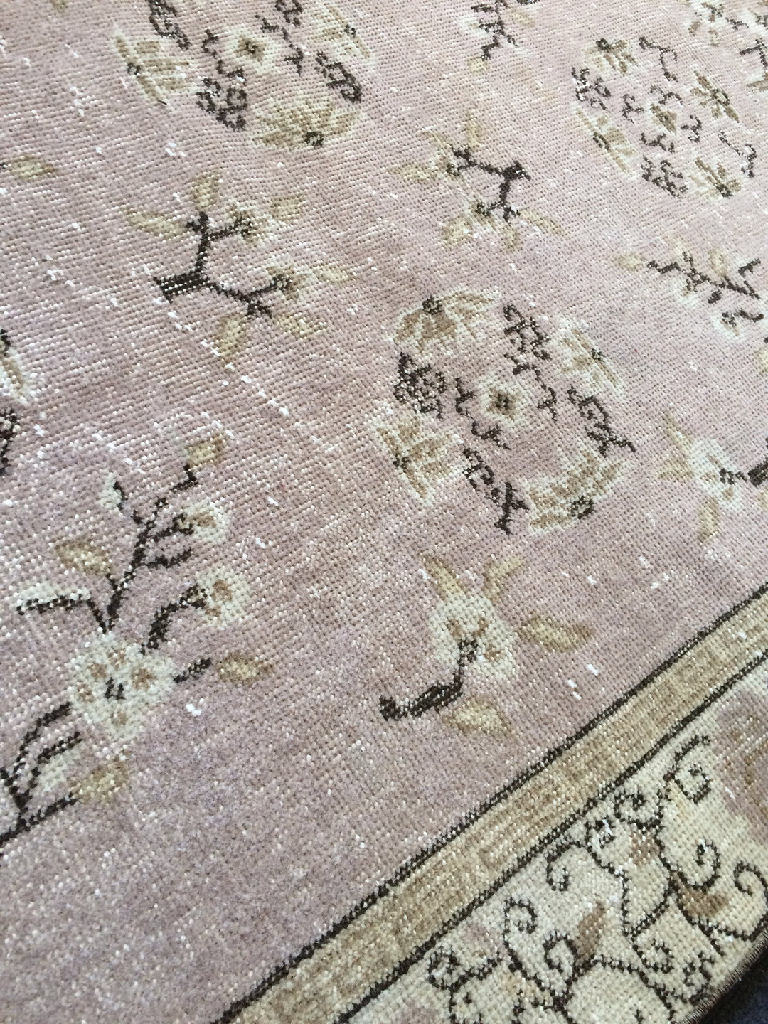 Rust Turkish Oushak Rug 2'8" x 9'11" Hand-Knotted reverse