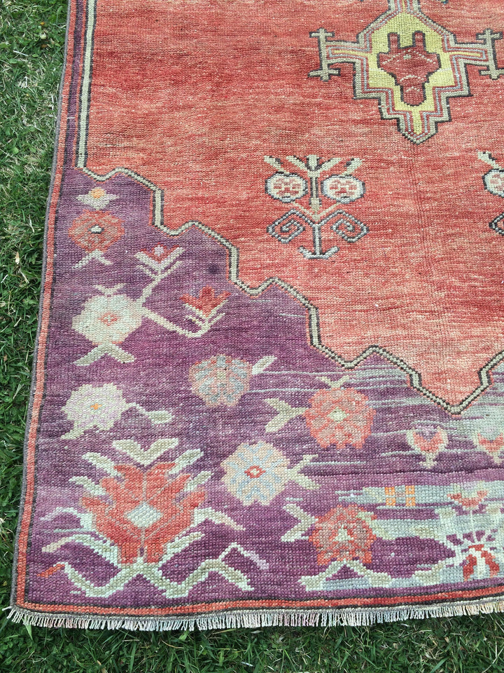 Rust Turkish Runner Rug 4' x 12' Hand-Knotted reverse