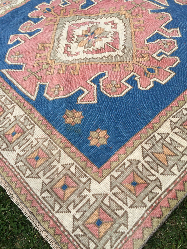 Blue Turkish Oushak Rug 2'7" x 8'0" Hand-Knotted | No. WR19701