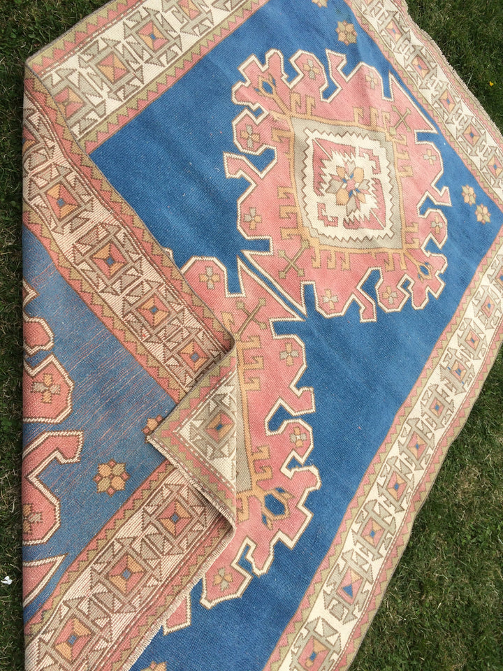 Blue Turkish Oushak Rug 2'7" x 8'0" Hand-Knotted | No. WR19701