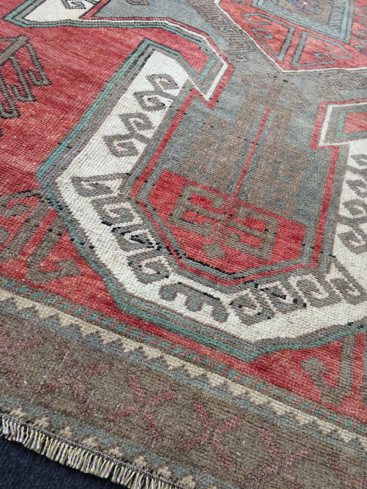 Rust Turkish Oushak Rug Hand-Knotted texture