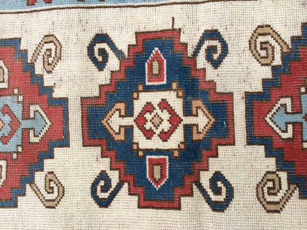 Blue Turkish Runner Rug 2' 8" x 8' 5" Hand-Knotted | No. WR24309