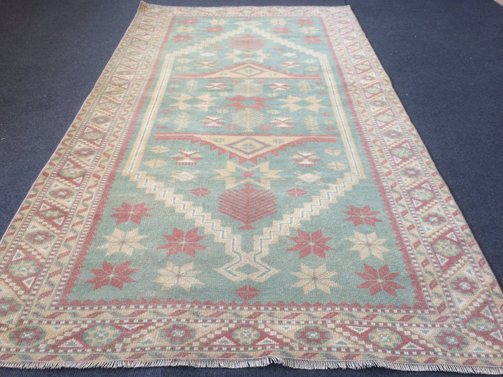 Rust Turkish Oushak Rug Hand-Knotted detail