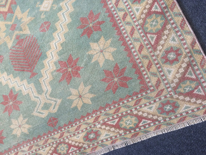 Rust Turkish Oushak Rug Hand-Knotted field