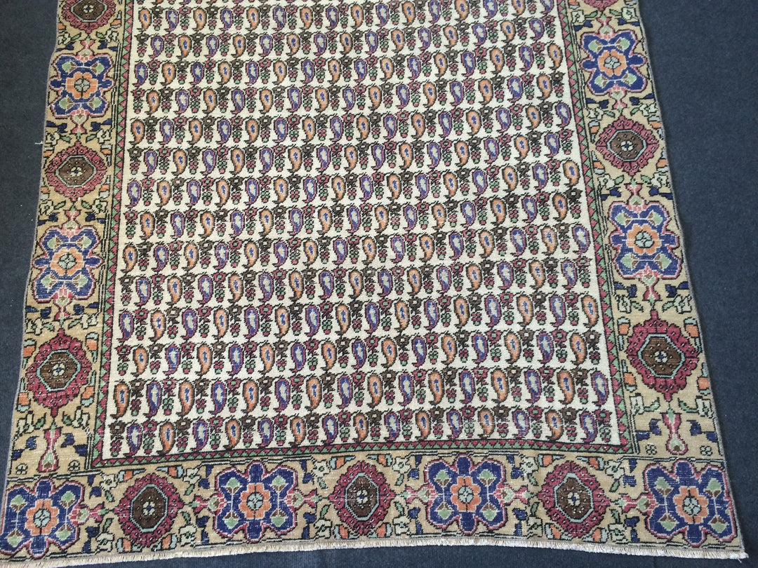 Turkish Oushak Rug Hand-Knotted border