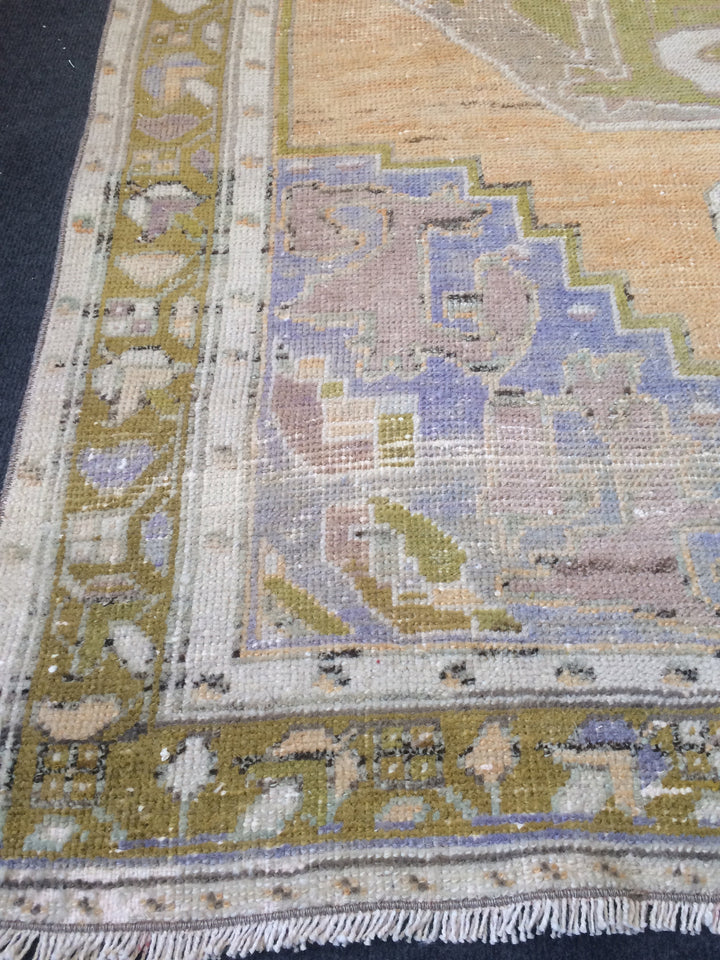 Turkish Oushak Rug 2'6" x 10'0" Hand-Knotted field