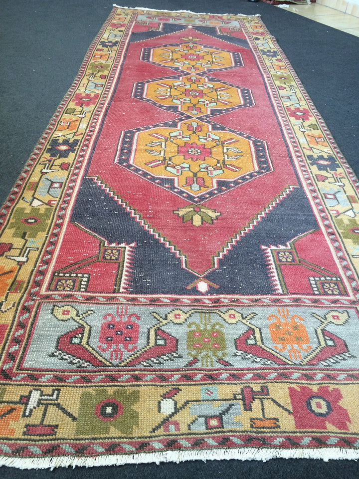 Beige Turkish Runner Rug 3' x 9' 4" Hand-Knotted view