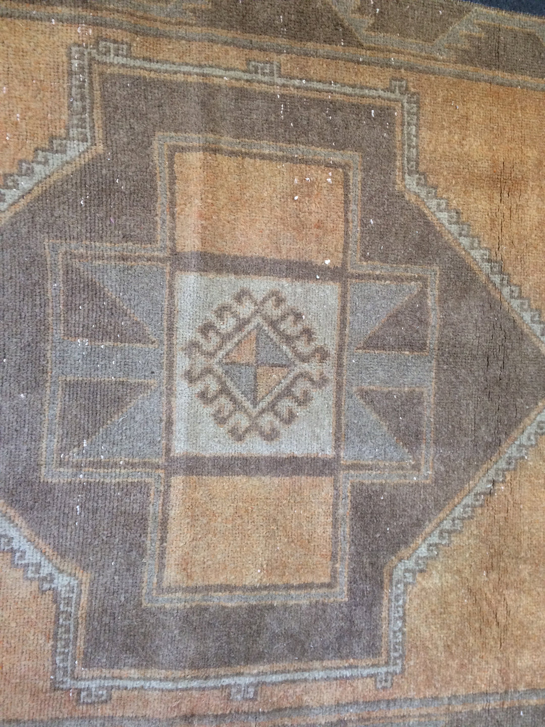 Beige Turkish Runner Rug 3' 10" x 12' 2" Hand-Knotted field