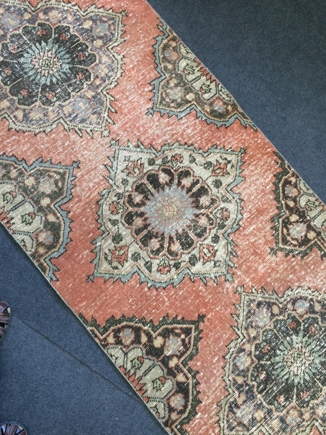 Rust Turkish Runner Rug 3' x 13' Hand-Knotted view