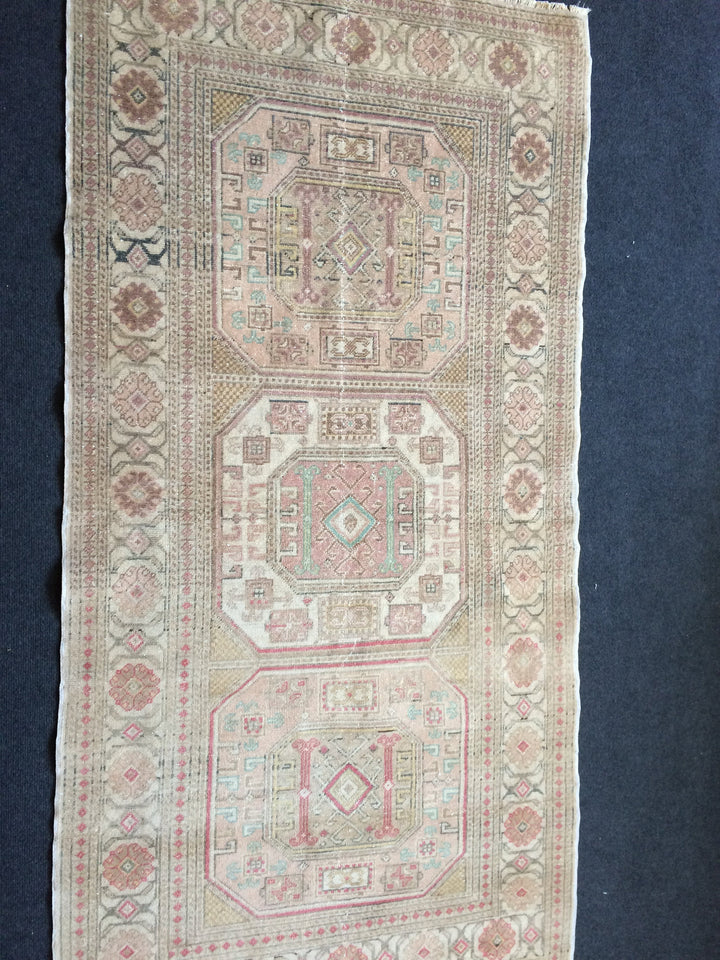 Rust Turkish Oushak Rug Hand-Knotted reverse