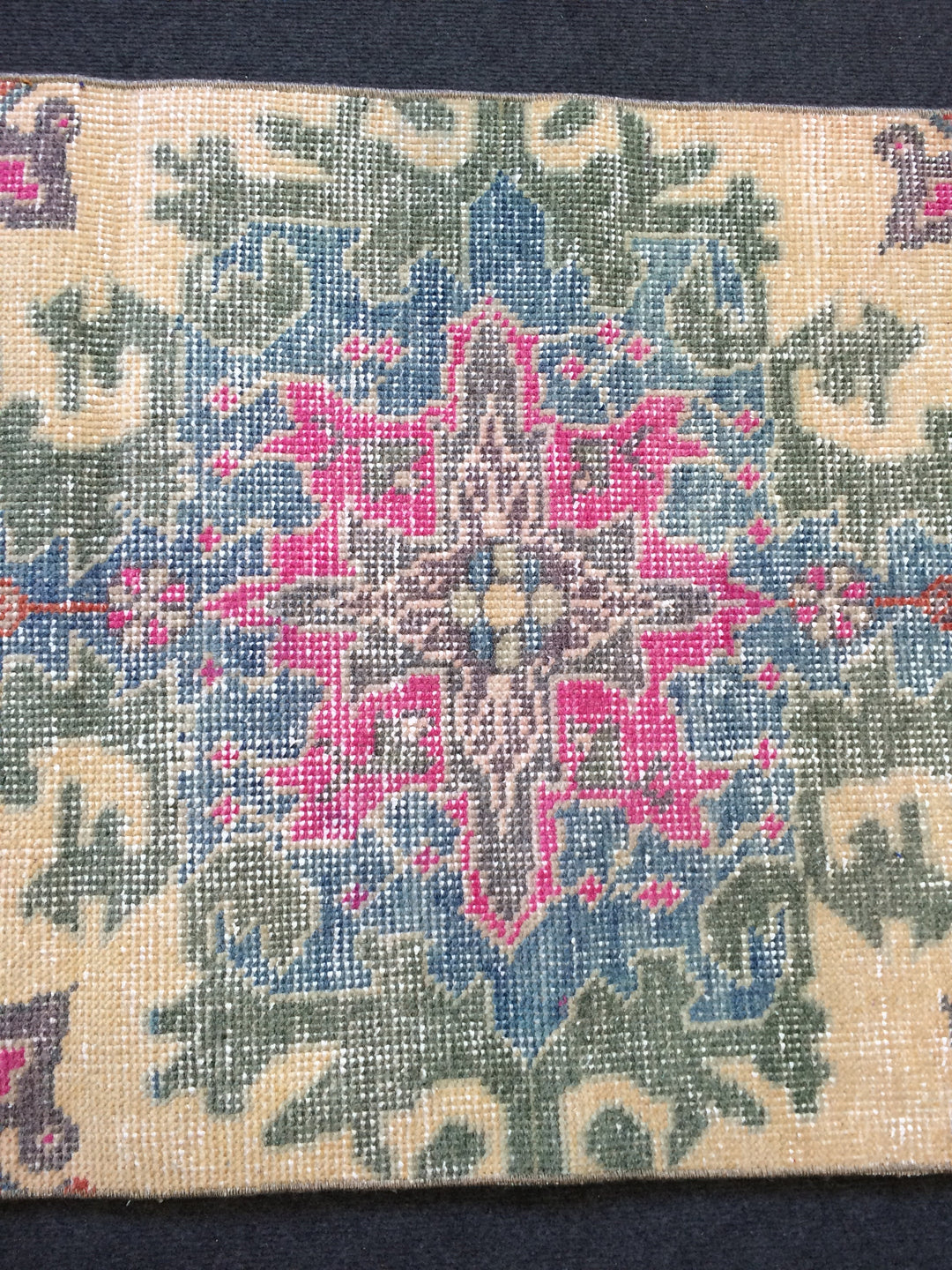 Turkish Oushak Runner Rug 2'8" x 10'1" Hand-Knotted texture