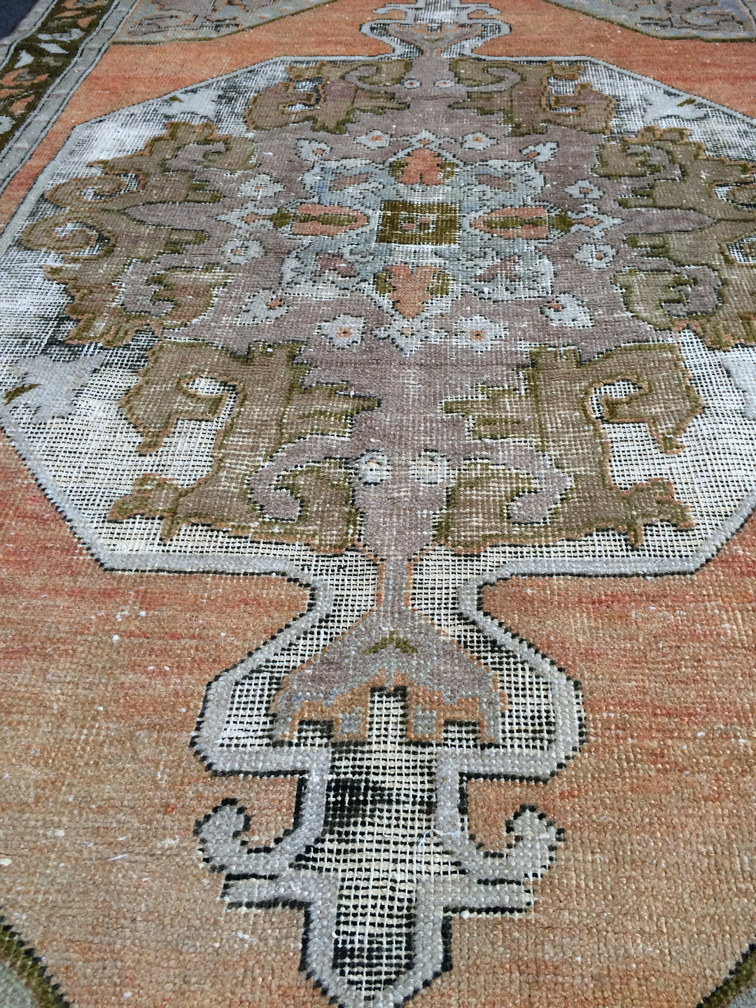 Tan Turkish Tribal Rug Hand-Knotted texture