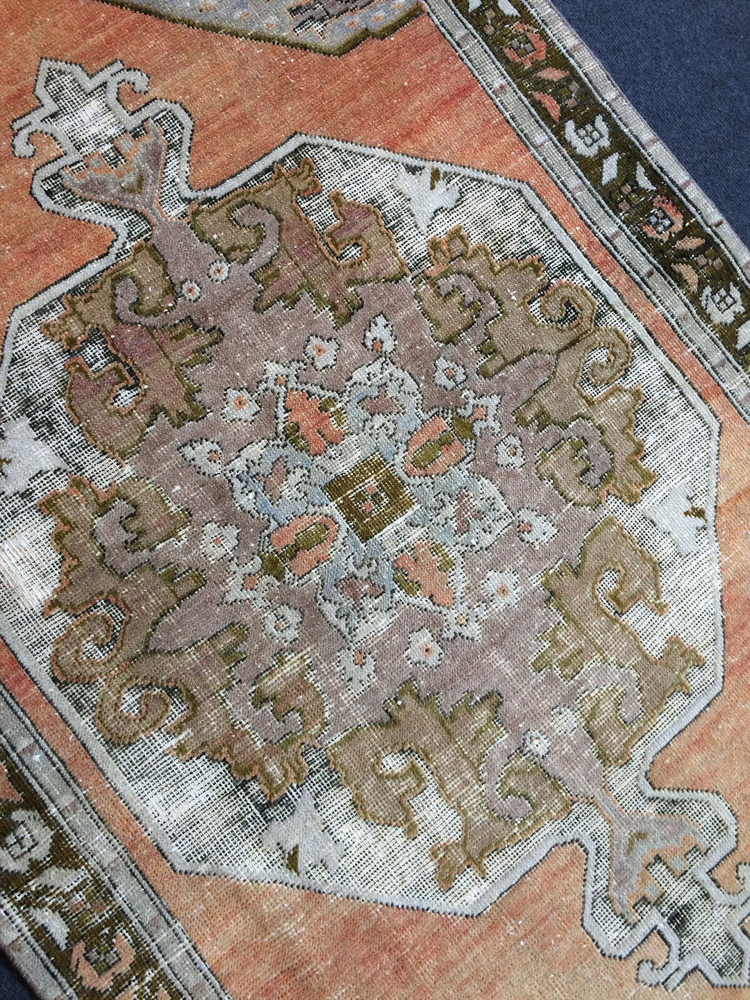 Tan Turkish Tribal Rug Hand-Knotted border