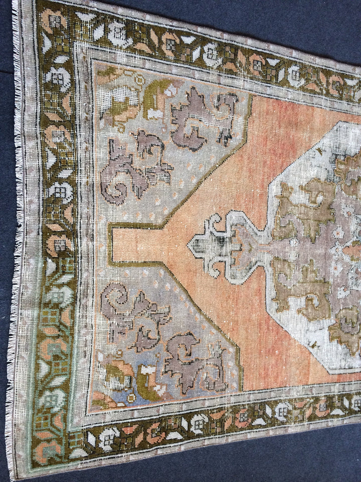 Tan Turkish Tribal Rug Hand-Knotted view