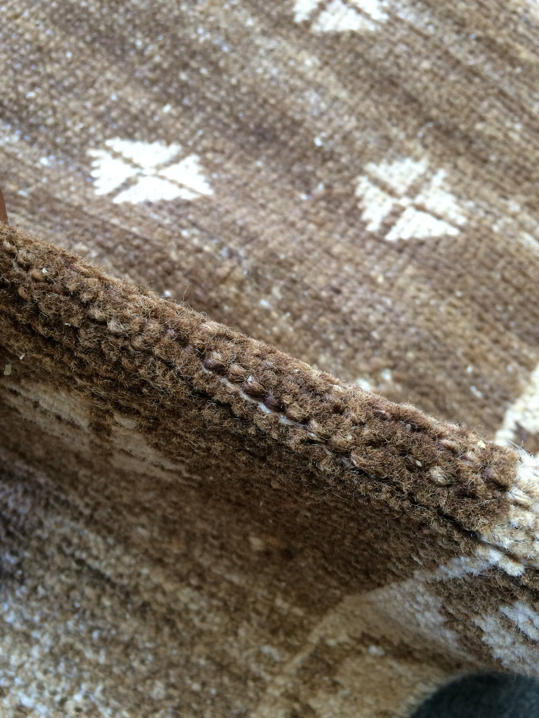 Rust Turkish Oushak Rug Rust Runner Rug Hand-Knotted texture