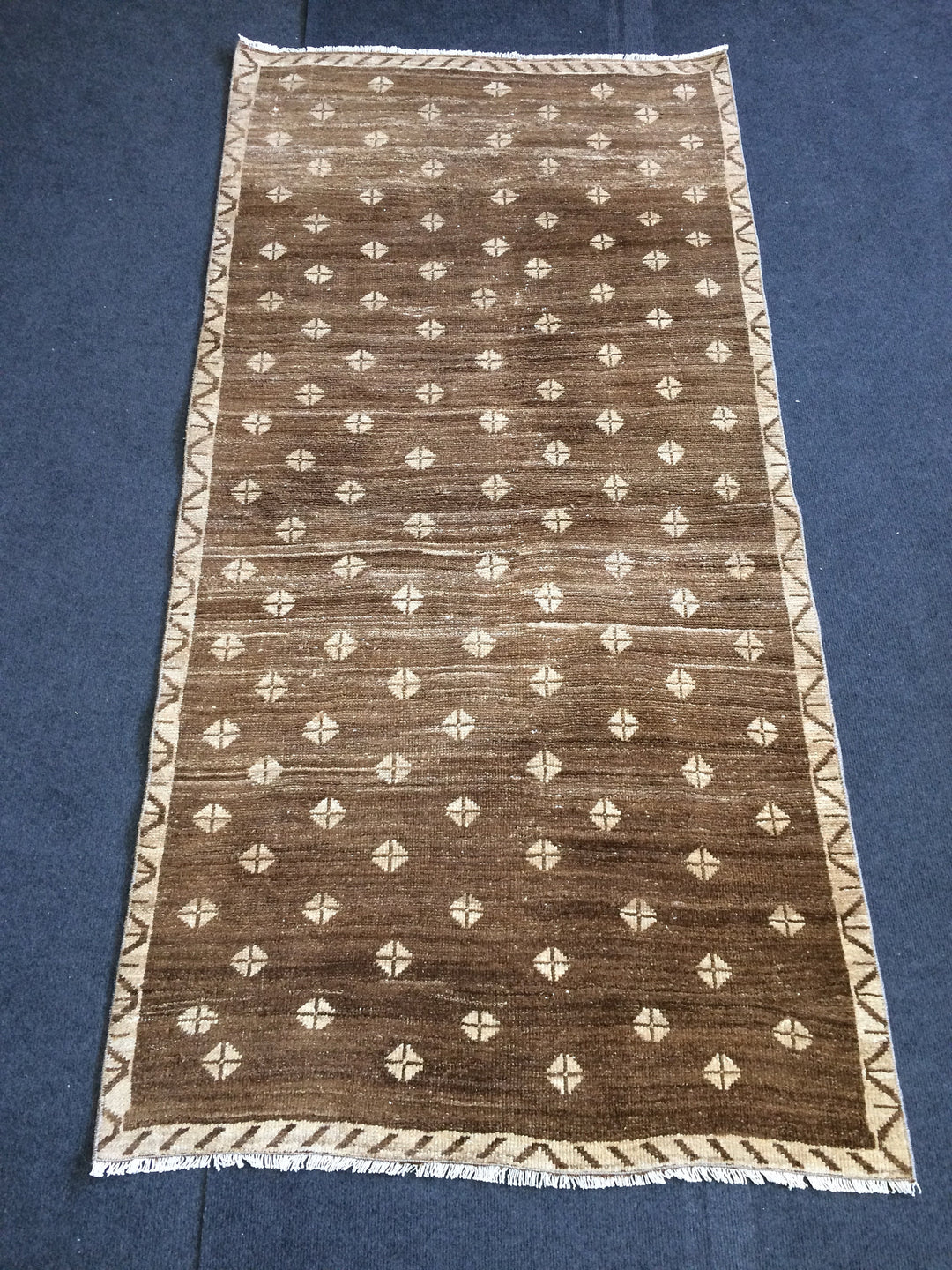 Rust Turkish Oushak Rug Rust Runner Rug Hand-Knotted detail