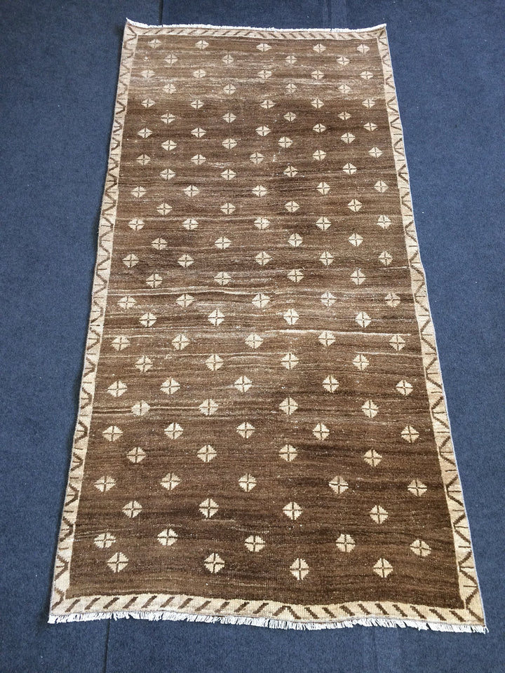 Rust Turkish Oushak Rug Rust Runner Rug Hand-Knotted detail