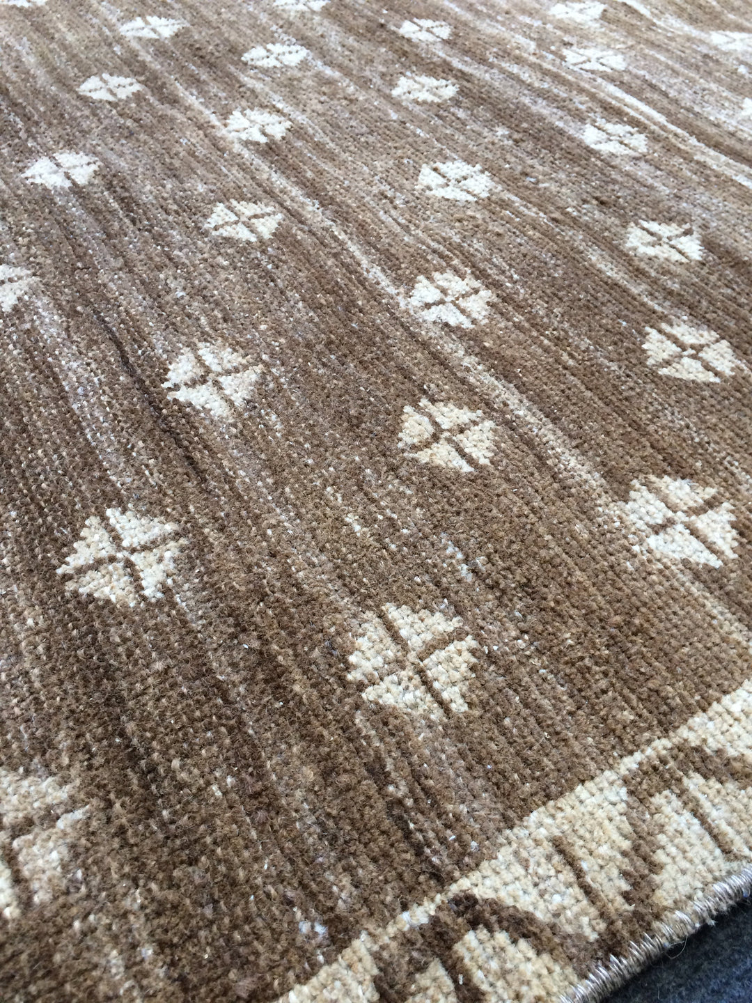 Rust Turkish Oushak Rug Rust Runner Rug Hand-Knotted reverse