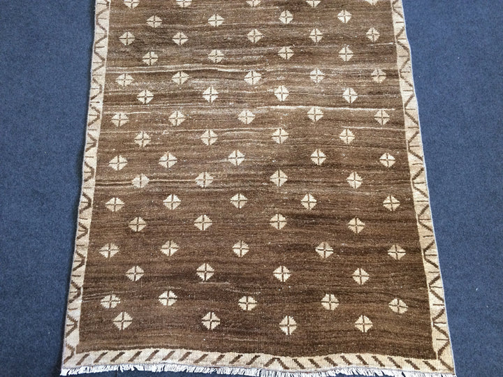 Rust Turkish Oushak Rug Rust Runner Rug Hand-Knotted close-up
