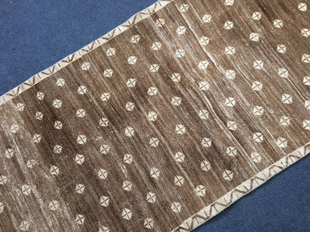Rust Turkish Oushak Rug Rust Runner Rug Hand-Knotted pattern