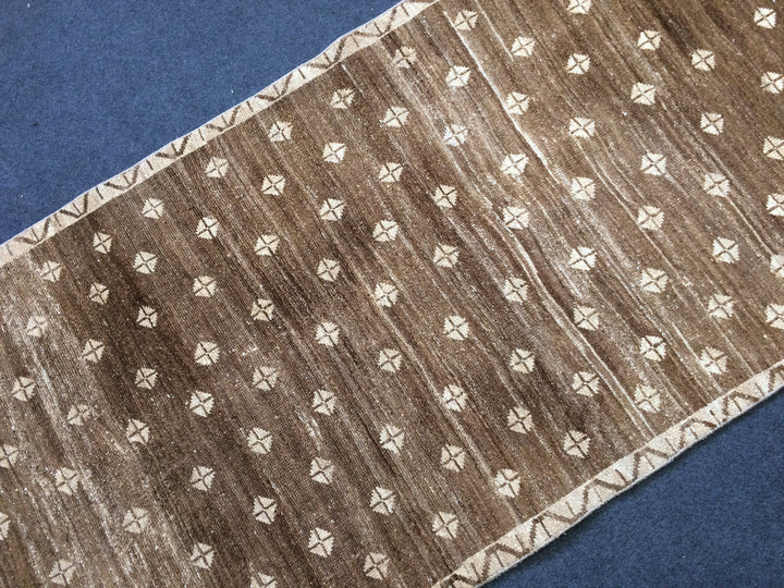 Rust Turkish Oushak Rug Rust Runner Rug Hand-Knotted pattern