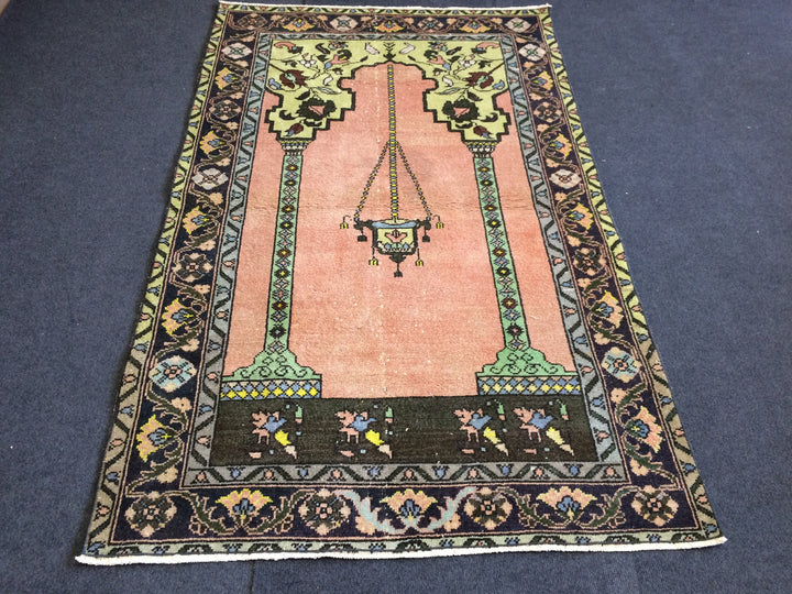 Rust Turkish Oushak Rug 2'7" x 9'10" Hand-Knotted close-up