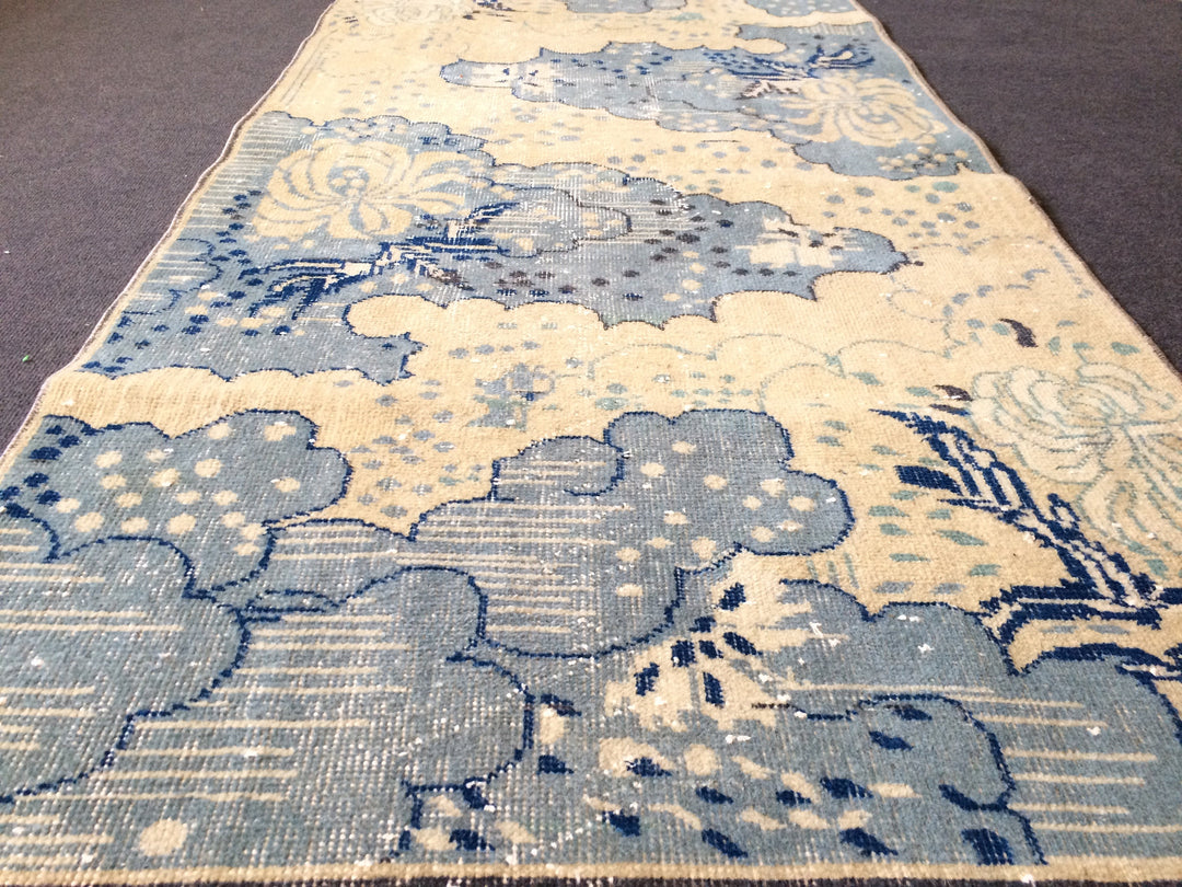Rust Turkish Runner Rug 3' x 7' Hand-Knotted texture