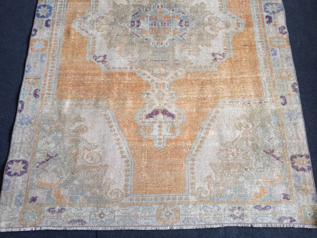 Turkish Oushak Runner Rug 2'7" x 9'10" Hand-Knotted field