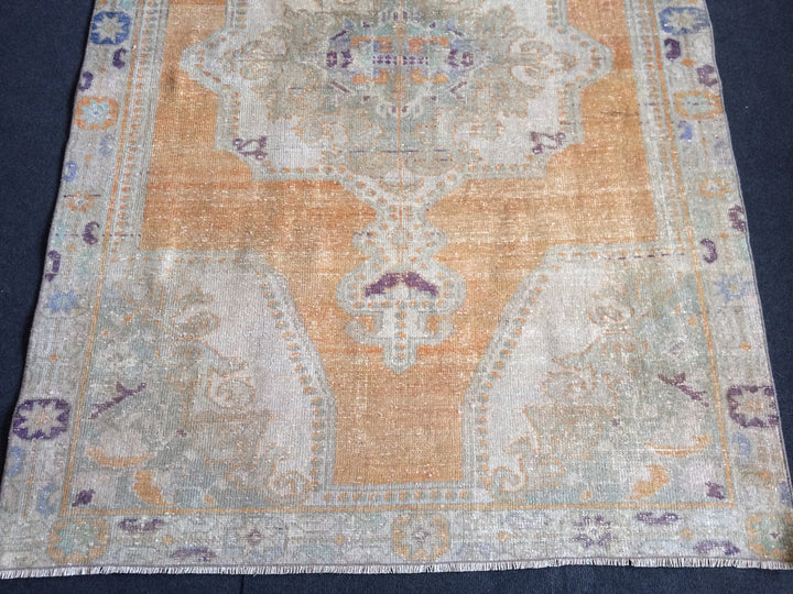 Turkish Oushak Runner Rug 2'7" x 9'10" Hand-Knotted field