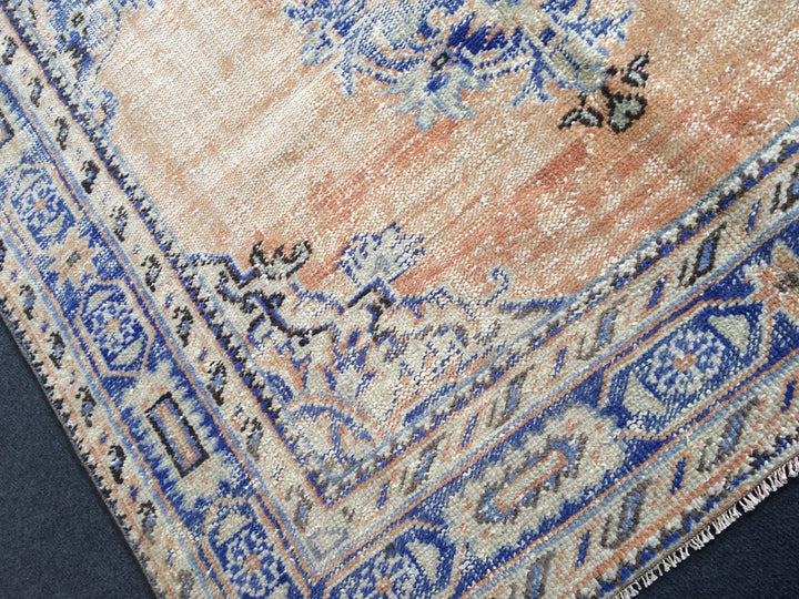 Navy Turkish Runner Rug 4' 8" x 12' Hand-Knotted view 9