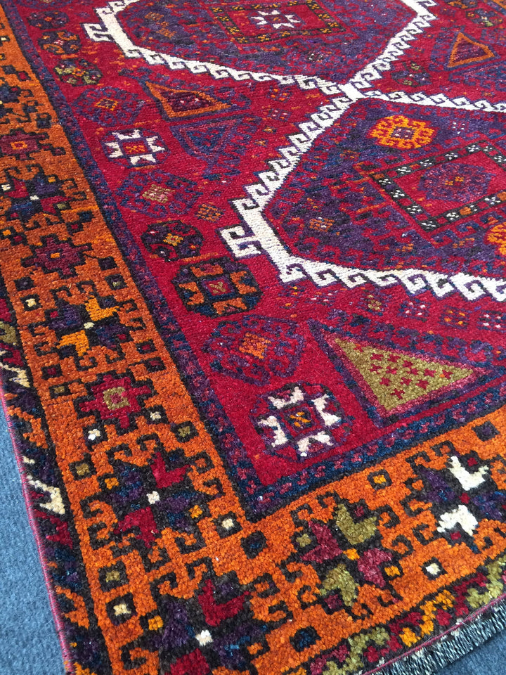 Beige Turkish Runner Rug 3' 11" x 9' 10" Hand-Knotted field