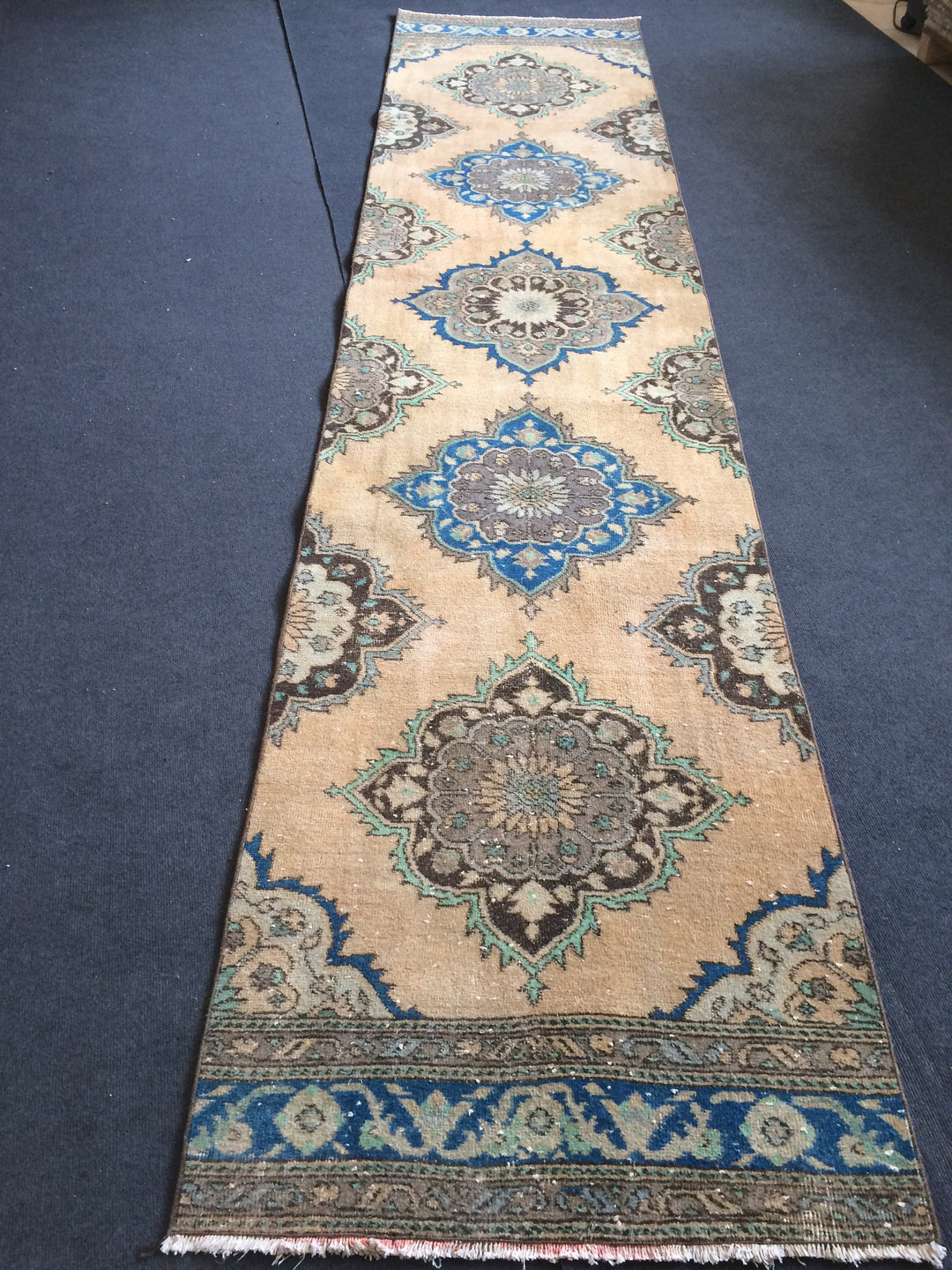 Turkish Runner Rug 2' 10" x 12' 6" Hand-Knotted