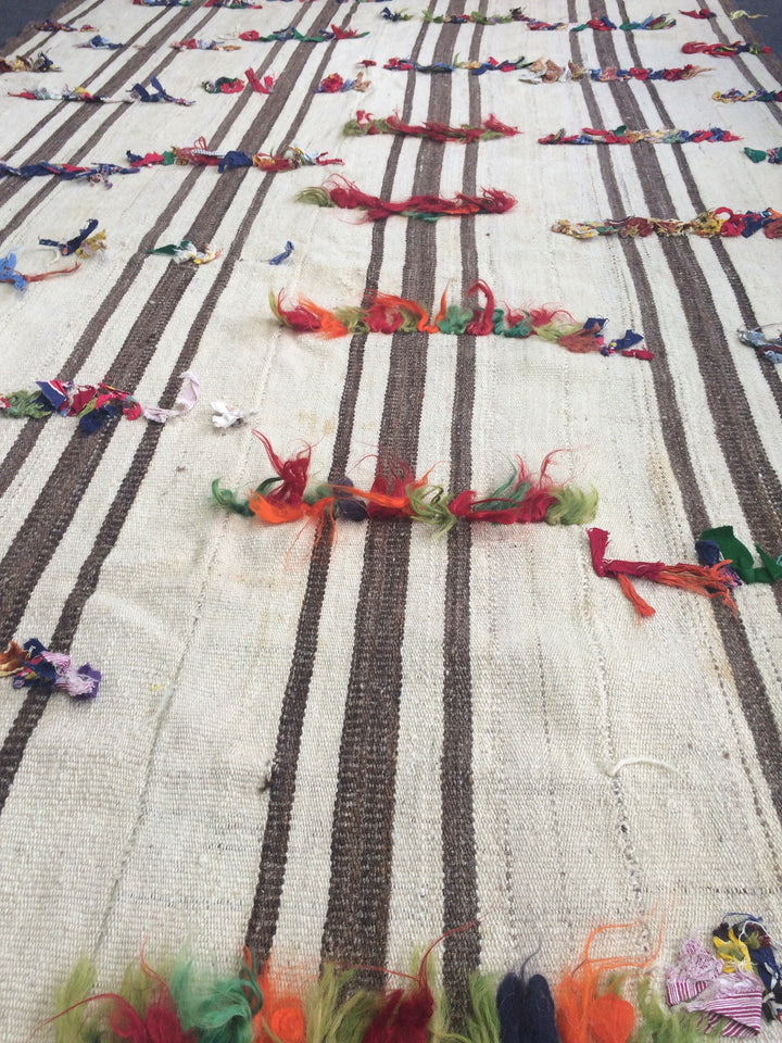 Turkish Oushak Rug 2'7" x 9'9" Flat-Weave reverse