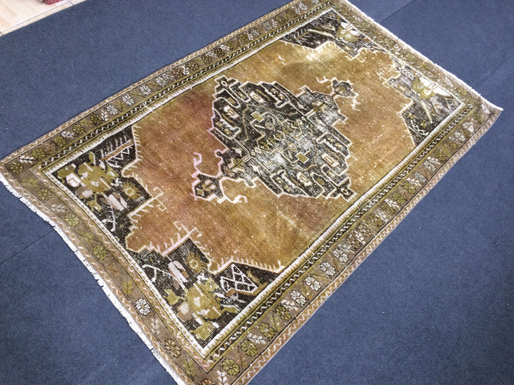 Beige Turkish Runner Rug 3' 11" x 6' Hand-Knotted