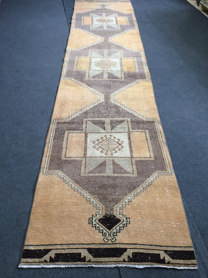 Beige Turkish Runner Rug 3' x 13' Hand-Knotted view