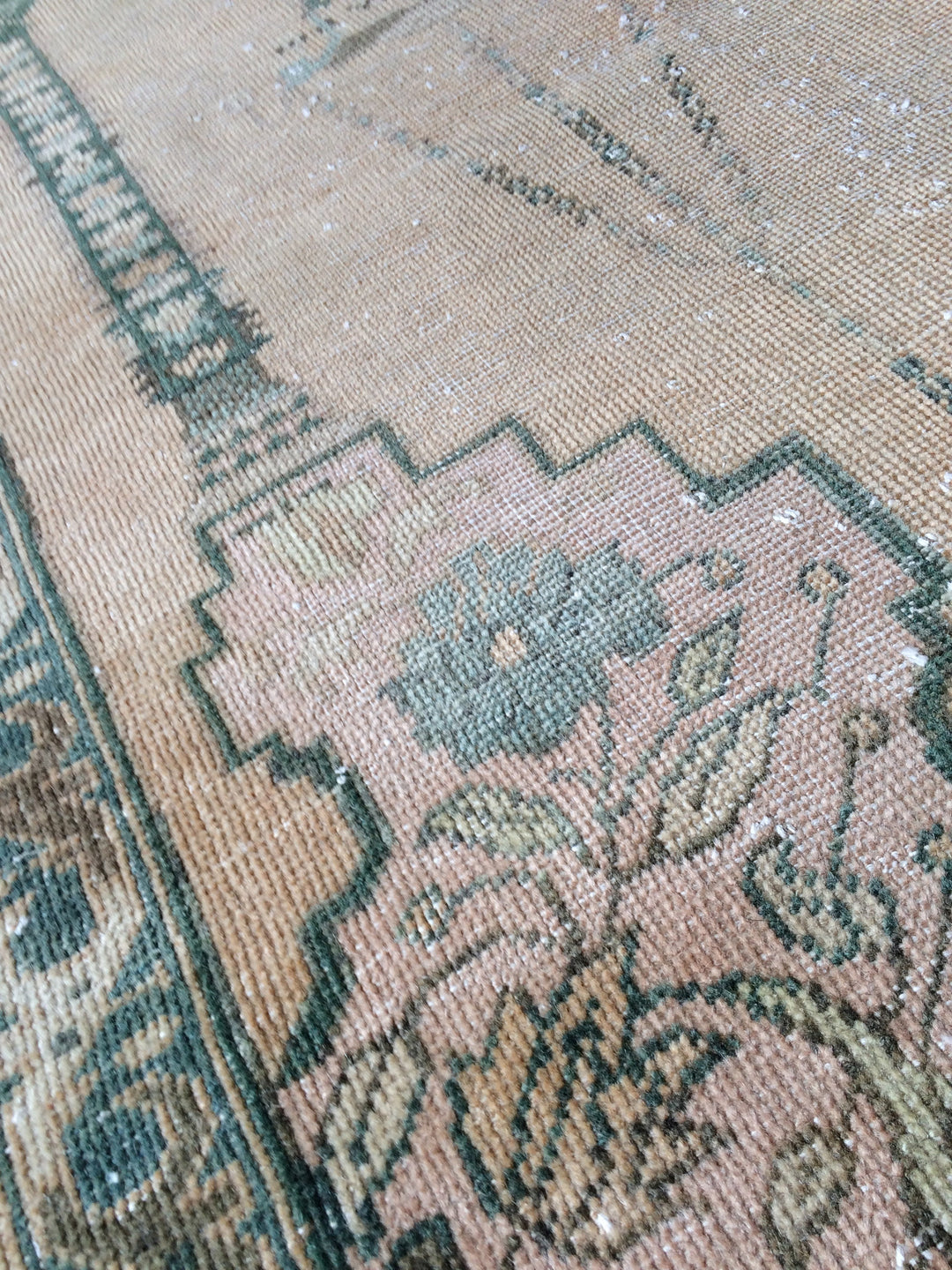 Rust Turkish Oushak Rug 2'7" x 12'2" Hand-Knotted texture