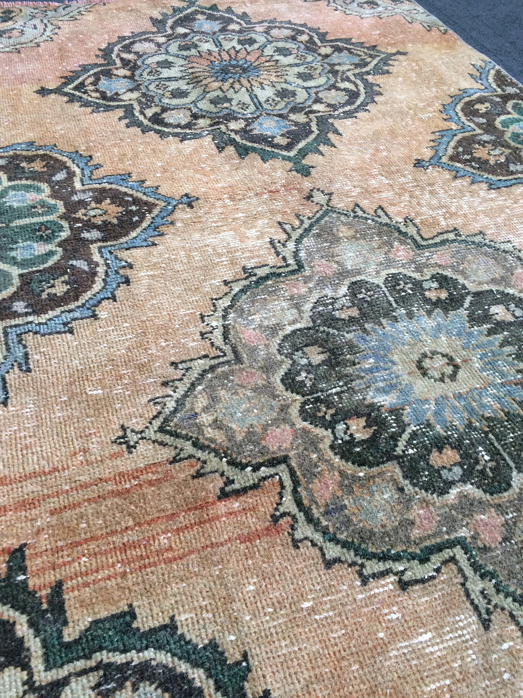 Turkish Oushak Runner Rug 2'7" x 9'10" Hand-Knotted field