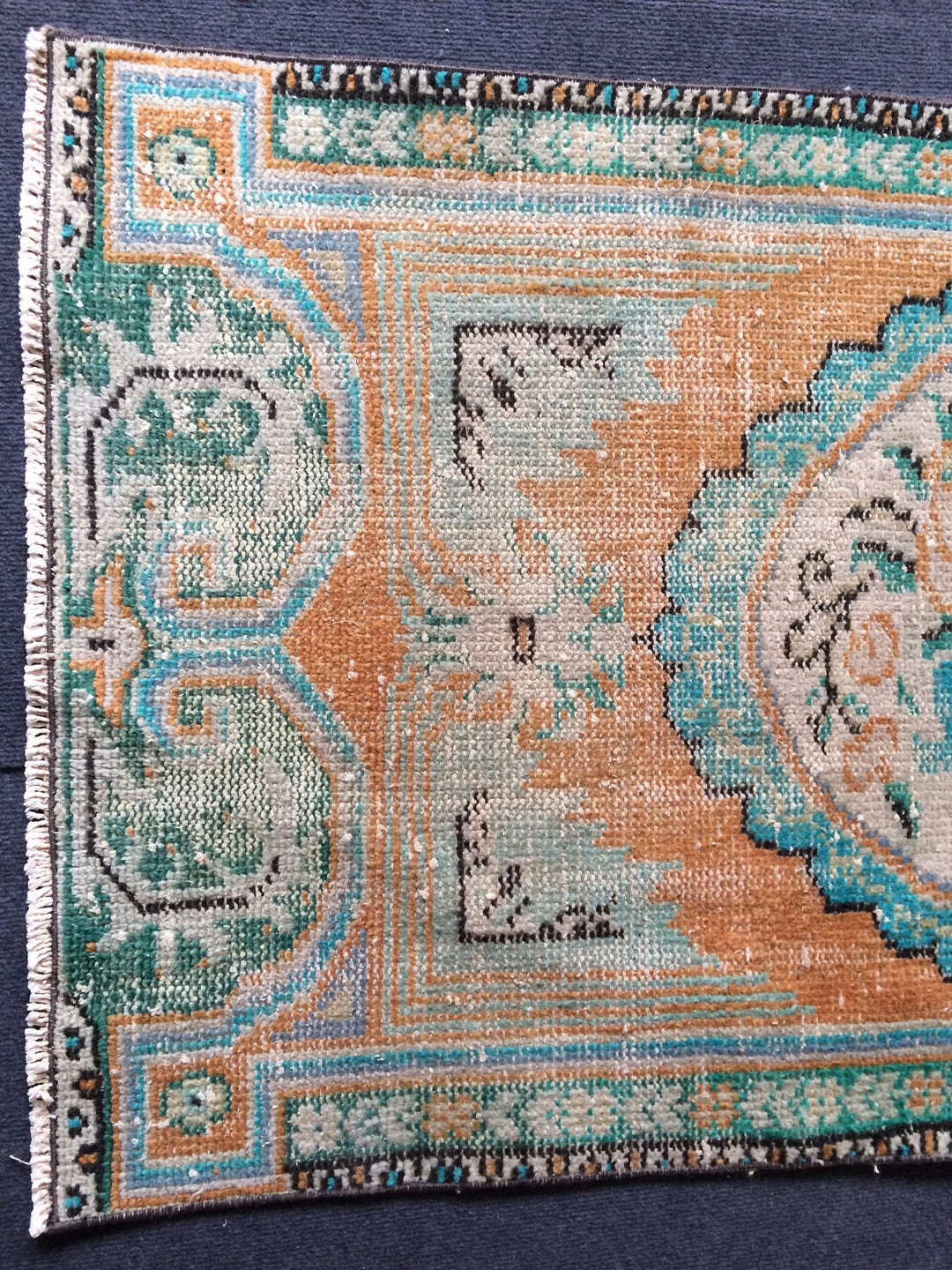 Beige Turkish Distressed Runner Rug 2' 10" x 5' Hand-Knotted | No. WR37080