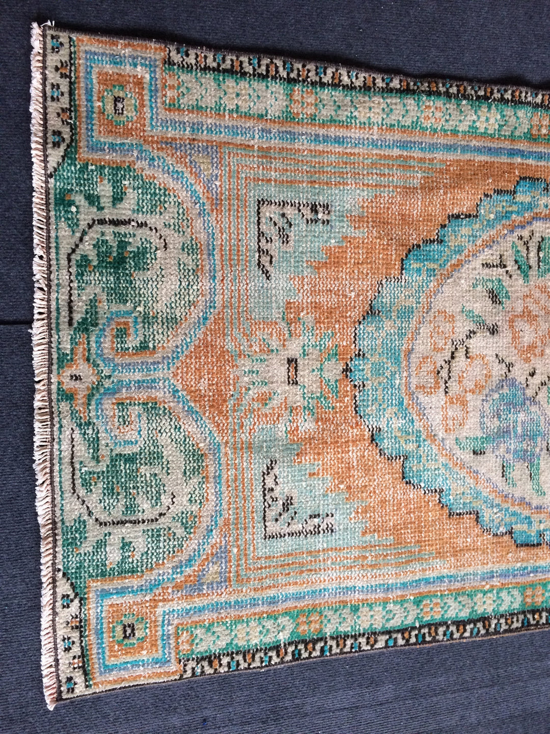 Beige Turkish Distressed Runner Rug 2' 10" x 5' Hand-Knotted | No. WR37080