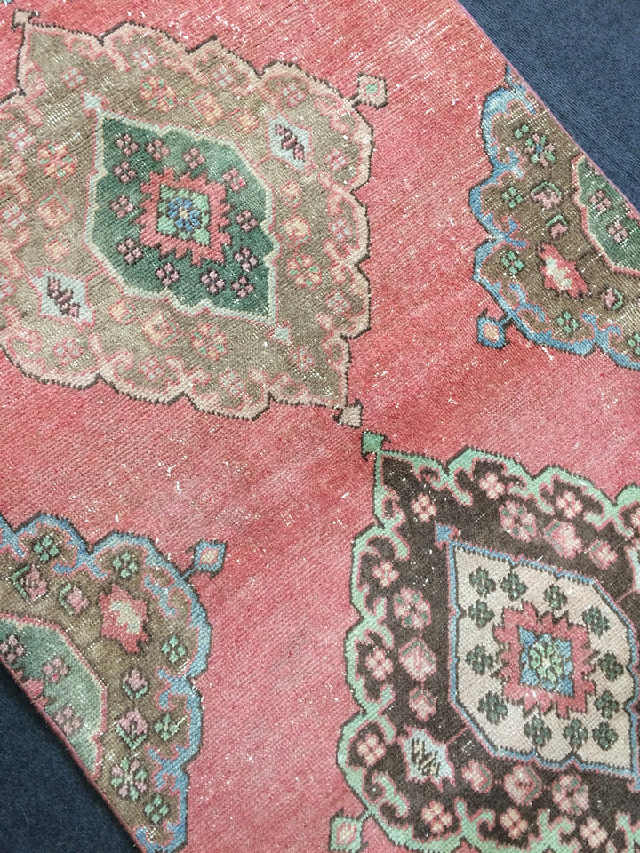 Beige Turkish Runner Rug 3' x 12' 6" Hand-Knotted reverse